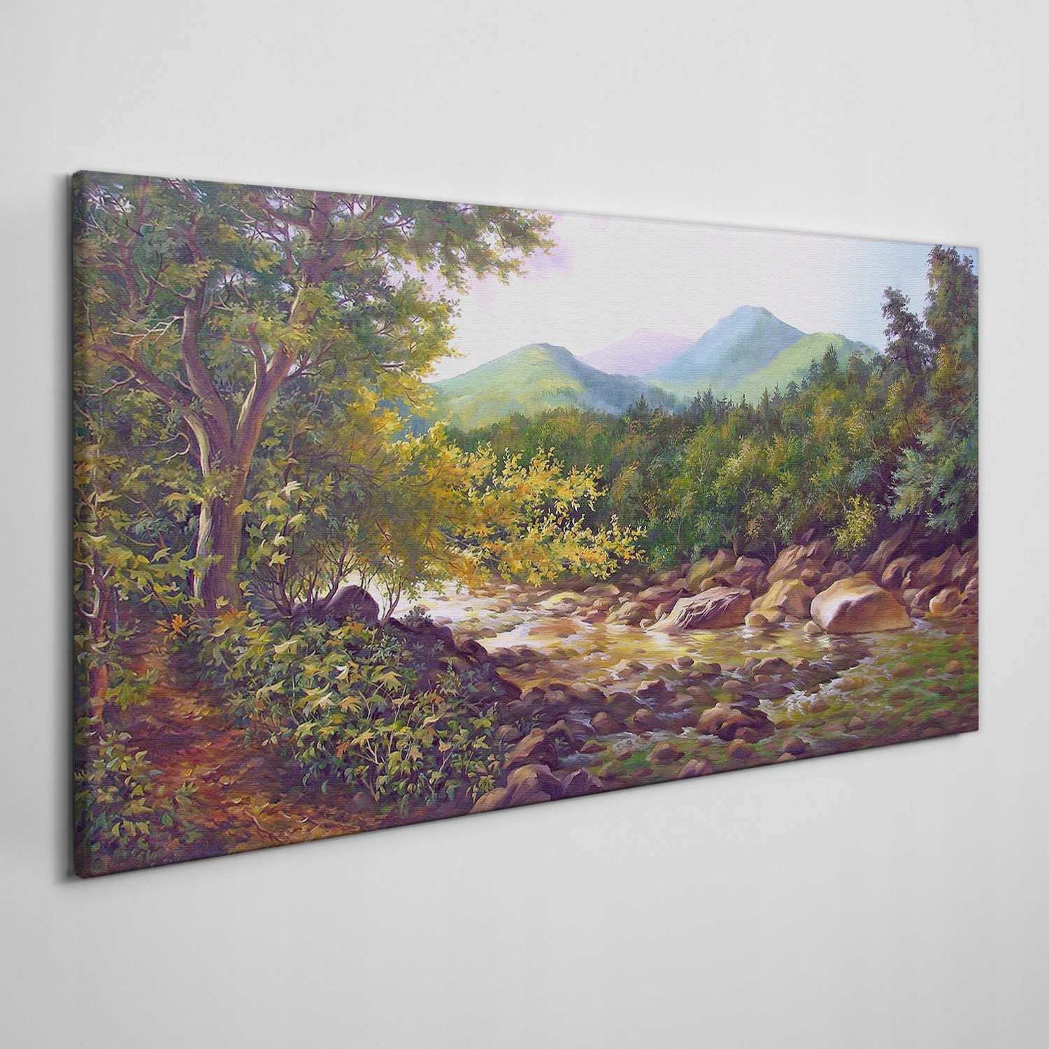 

Obraz na płótnie Las rzeka kamienie góry 140x70 cm