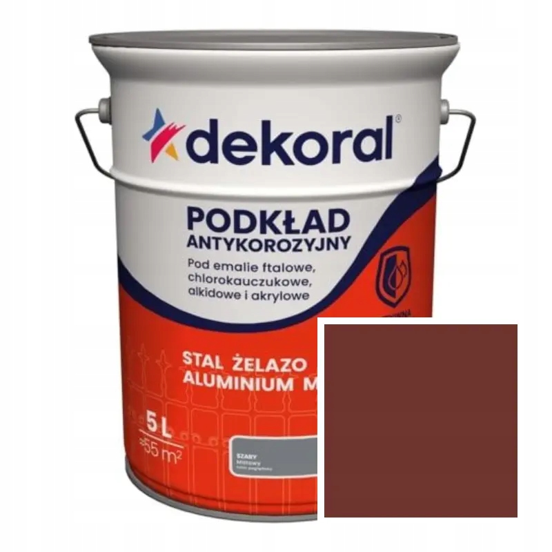 Podkład antykorozyjny czerwony tlenkowy 5l Dekoral