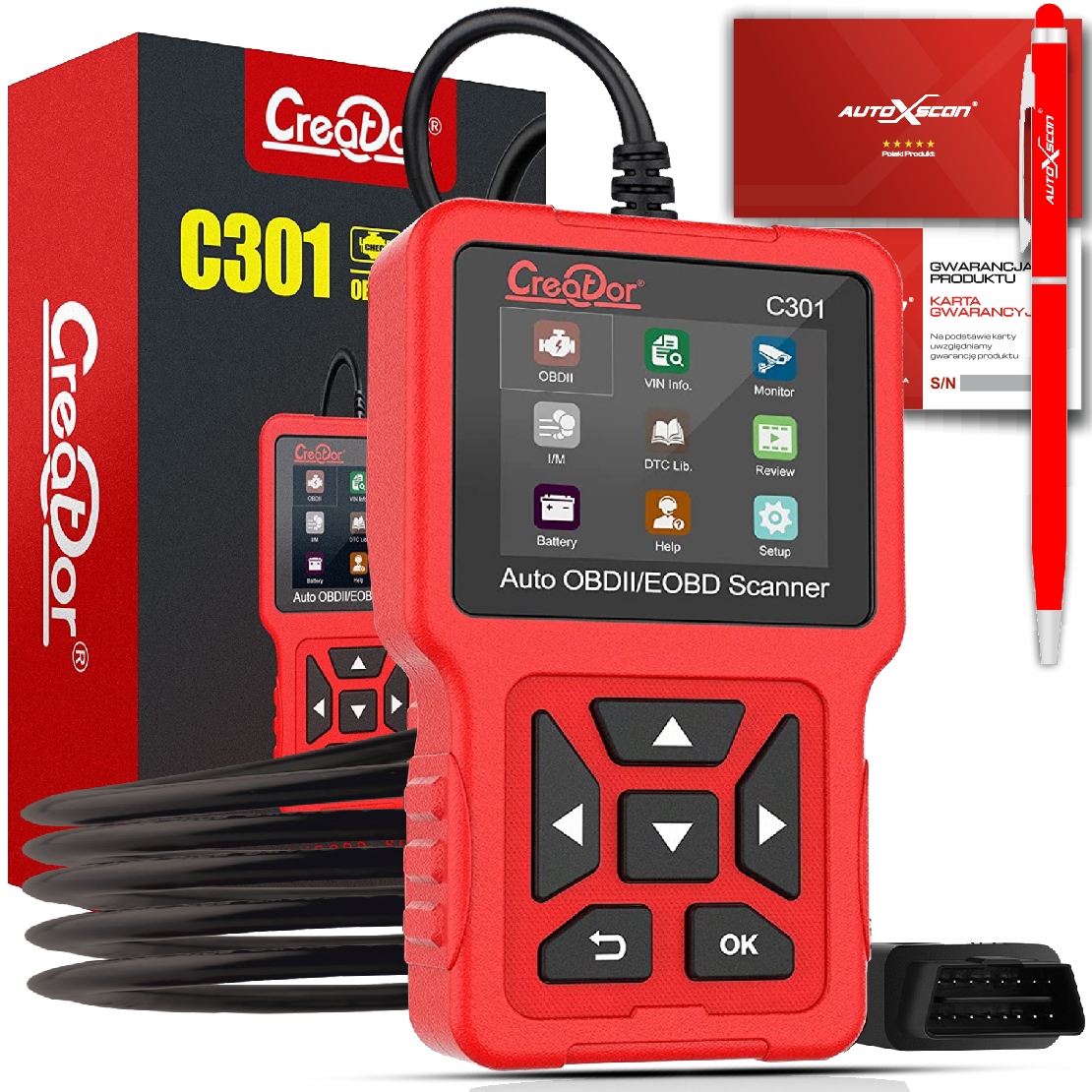 OBD2 Creator C301 Diagnostický Nástroj V Poľský pre všetky vozidlá s Obdii
