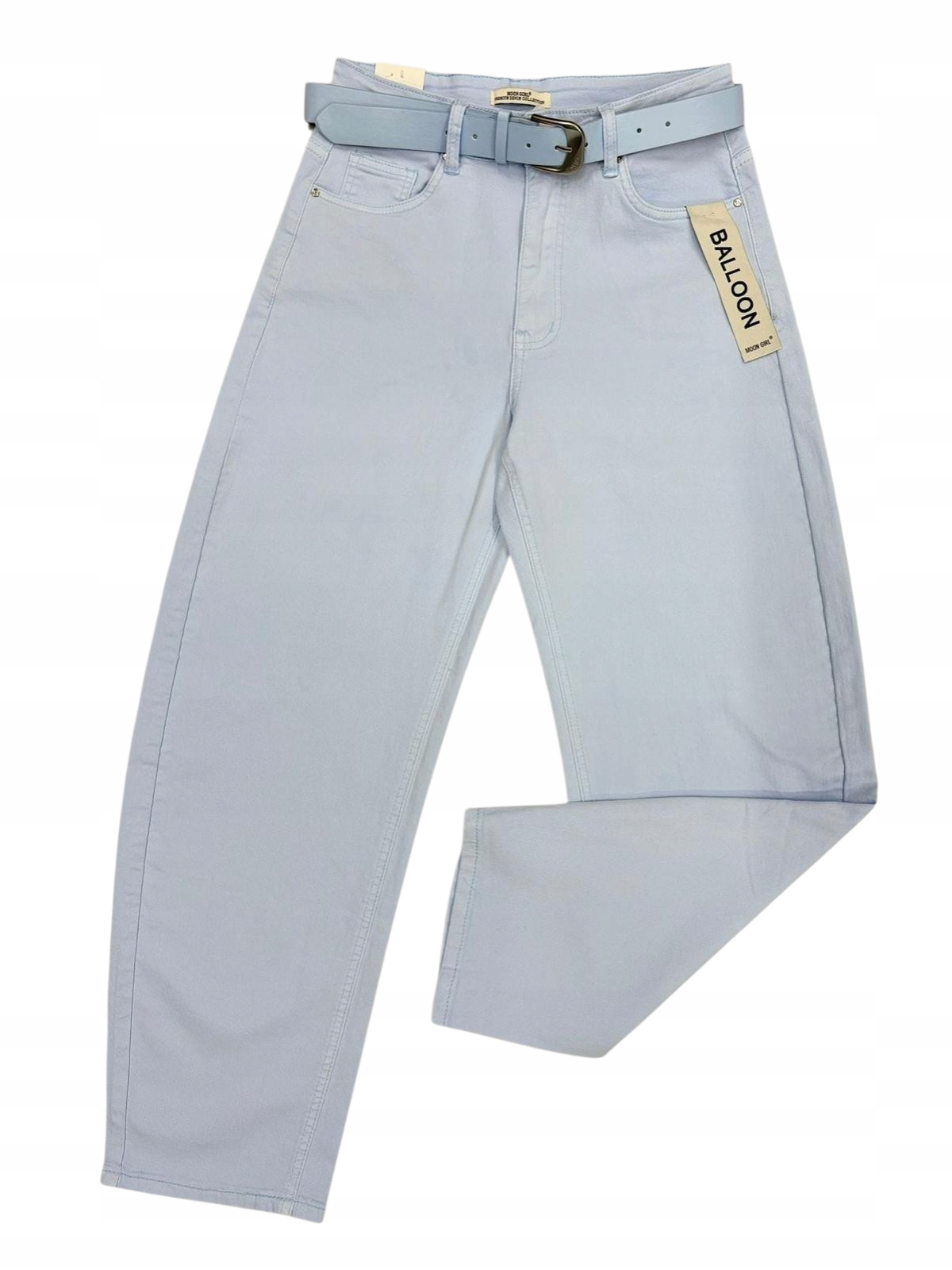 Spodnie jeansowe, jeansy błękitne o kroju Balloon, rozmiar 3XL