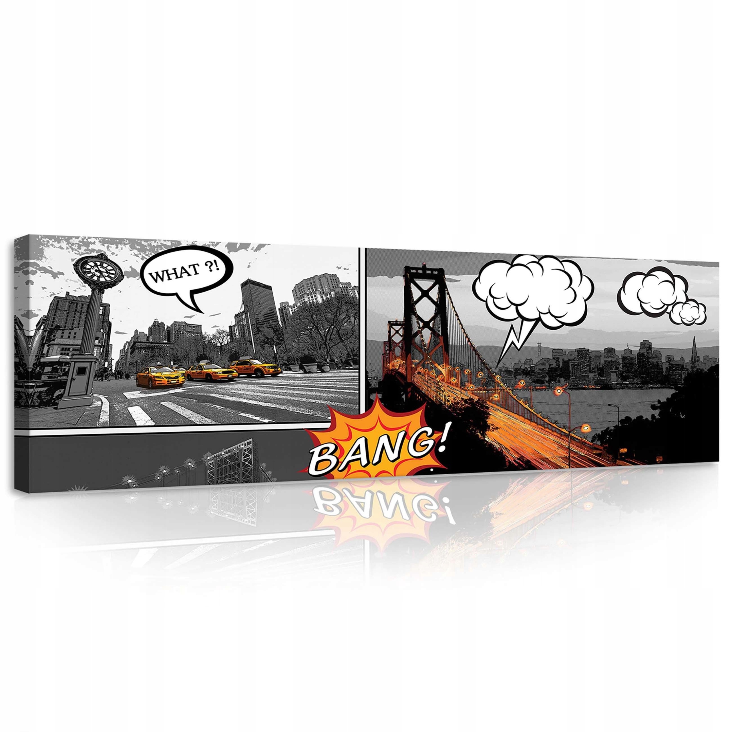 Obraz 145x45 Město v komiksech Panoramatický dekor do haly