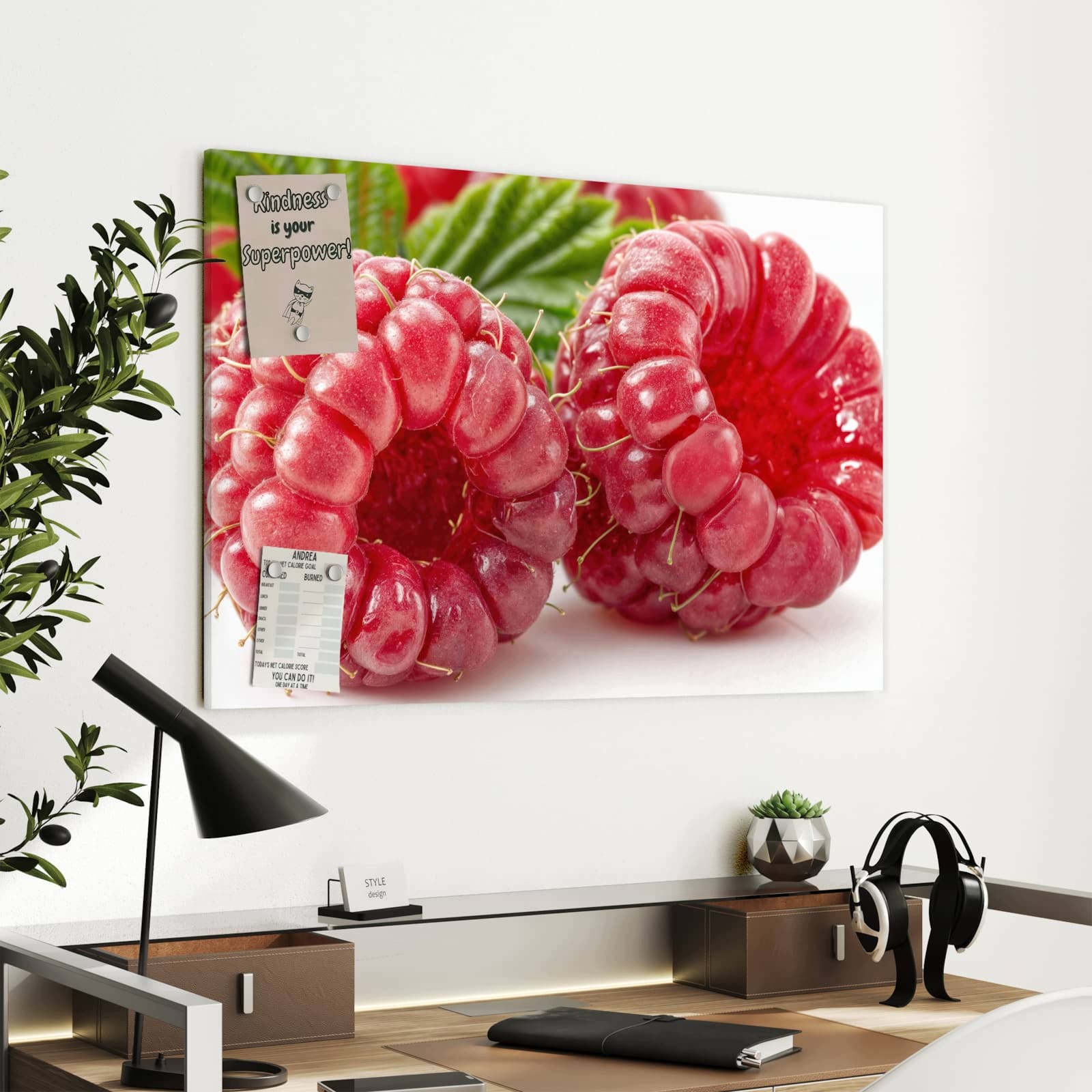 Magnetická tabule Šťavnaté Maliny Blízký 90 × 60 cm