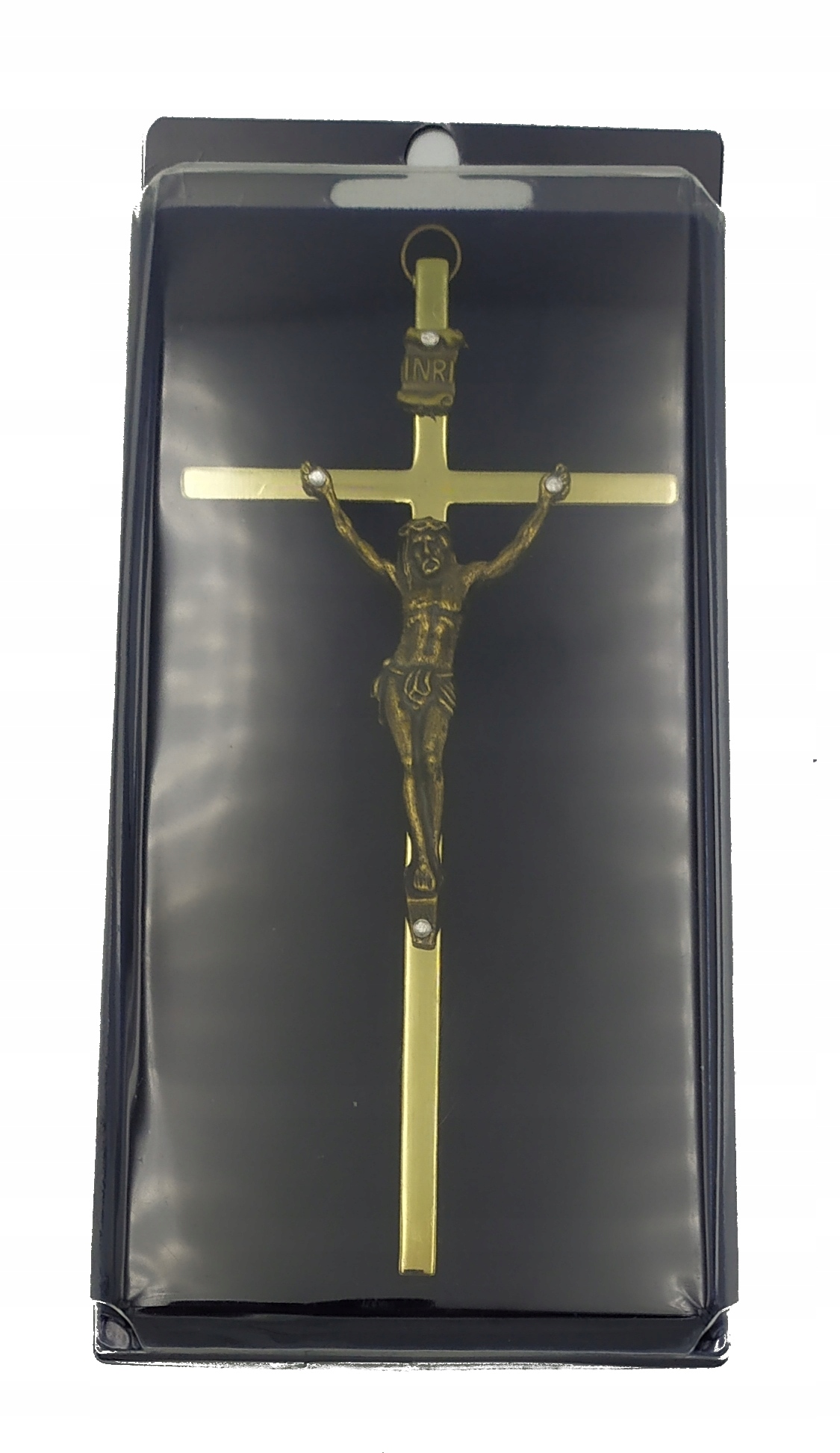 

Metalowy Złoty Krzyż Na Ścianę 17 CM W Pudełku