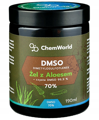 Żel Dmso 99,9% Moc 70% z Aloesem 190ml Czyste Dmso