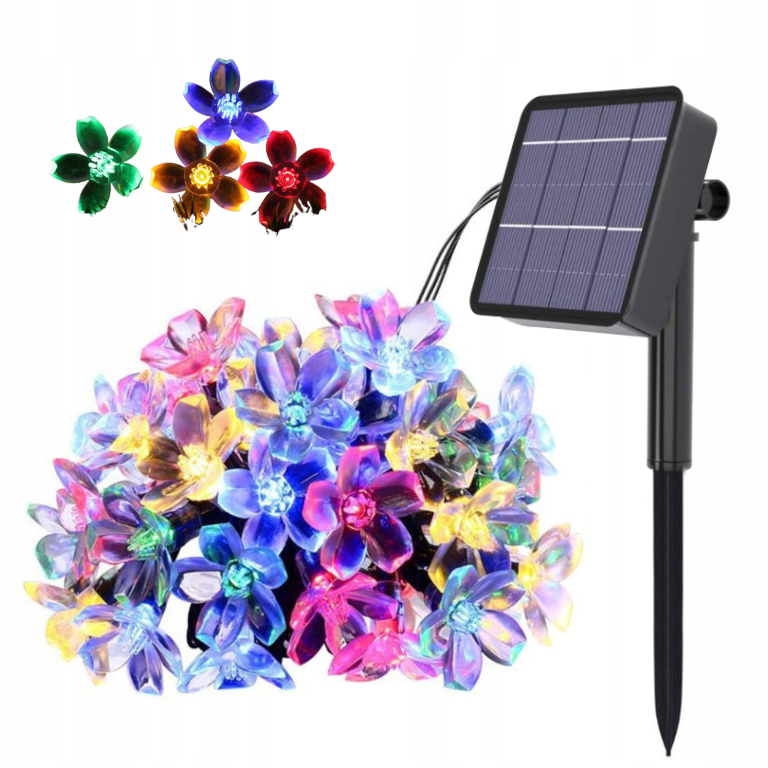 

Lampki Ogrodowe Solarne Kwiaty 7M 50LED Multikolor