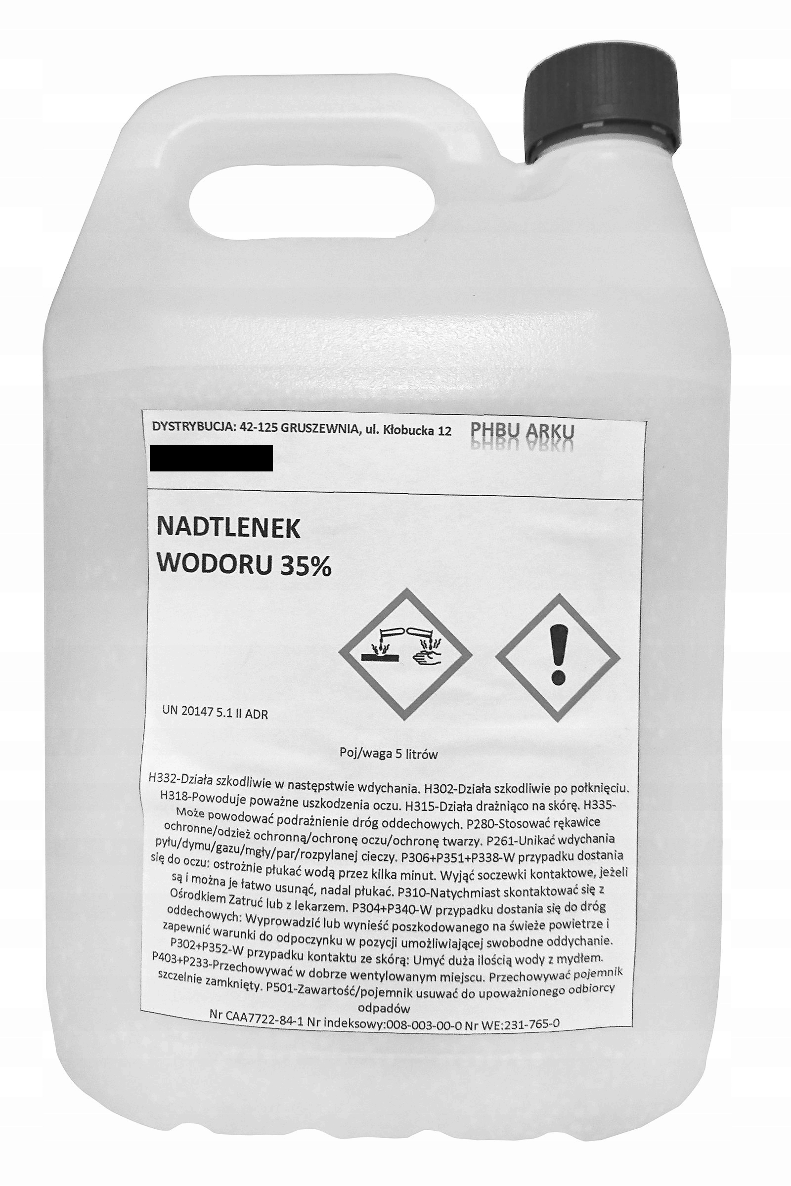 

nadtlenek wodoru 35% dla firm woda utleniona 5l