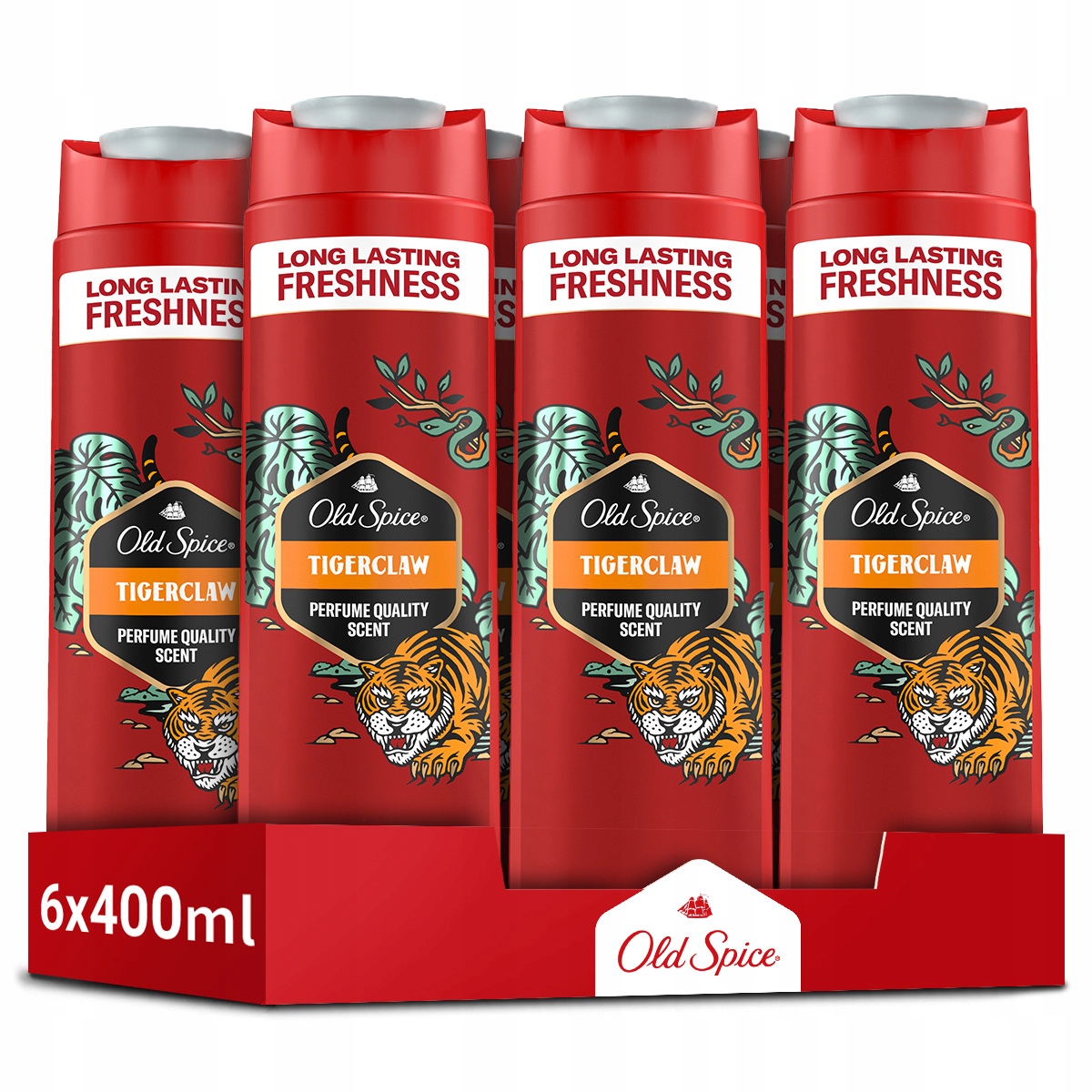 Old Spice Tiger Claw Żel męski pod prysznic i szampon 3w1, 6 x 400ml