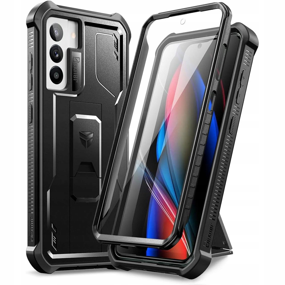 Pancéřové Pouzdro Dexnor pro Samsung Galaxy S21 Fe, stojánek, fólie na displej