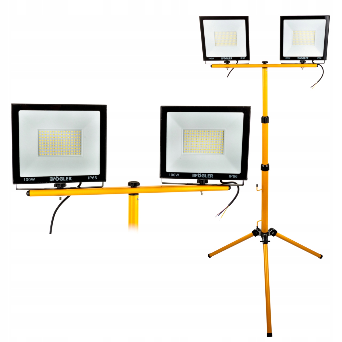 

Naświetlacz halogen Led 2x100W statyw budowlany