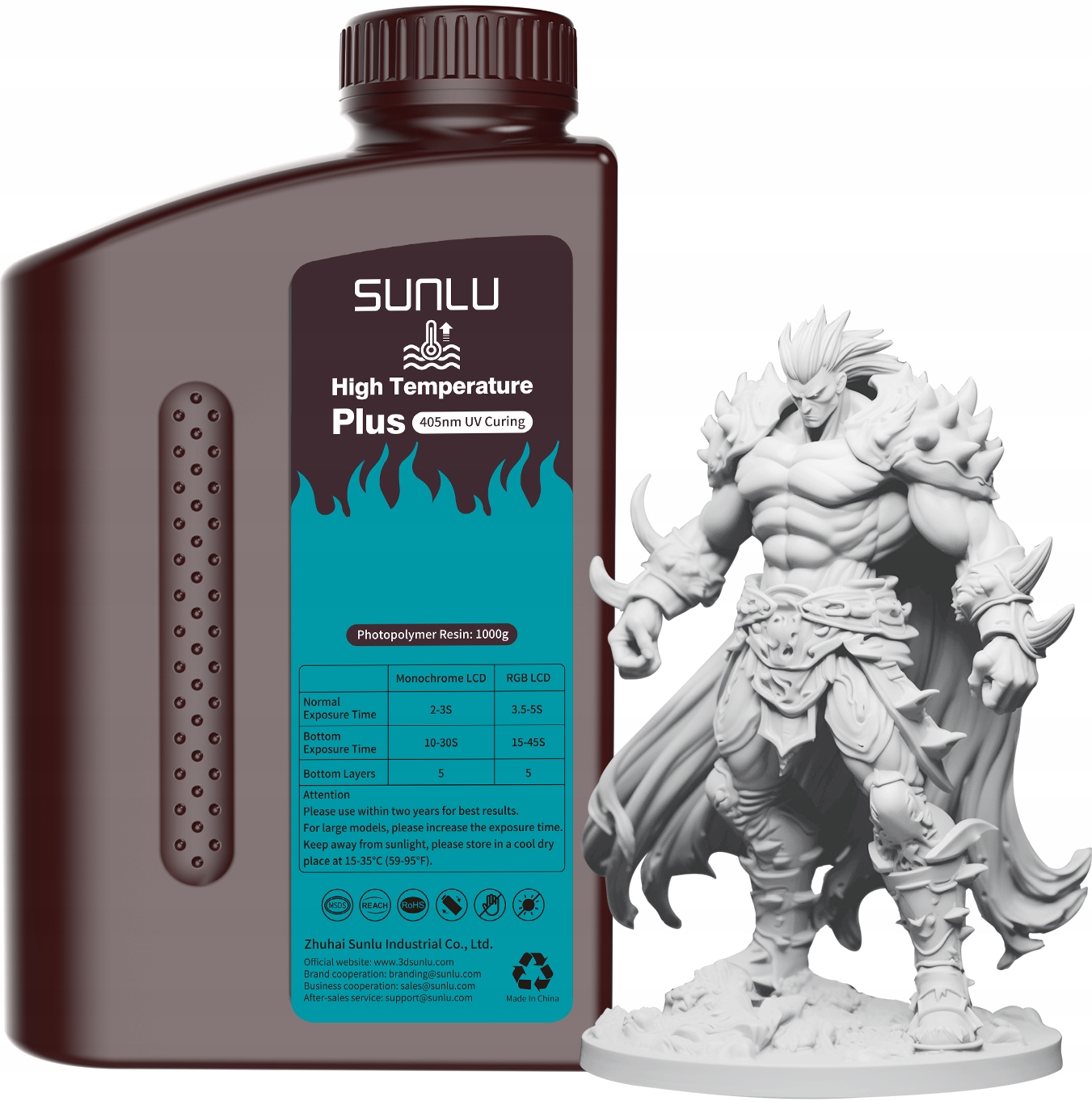 Żywica Uv Sunlu High Temp Plus Grey Szara 1kg 1L Do Drukarki 3D