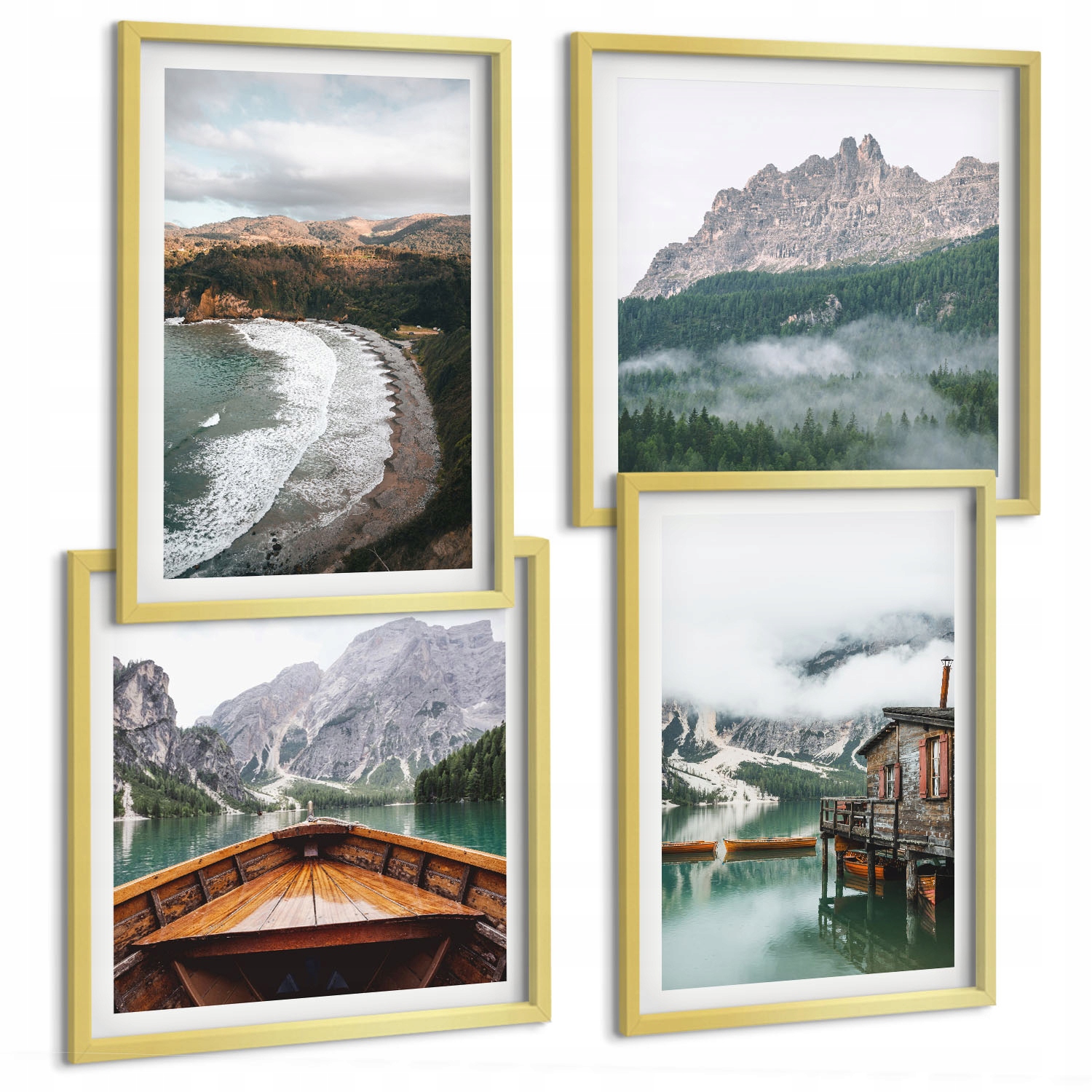 Efekt galerie umění Horské pláže dřevěný dům loď 4 Částečný set