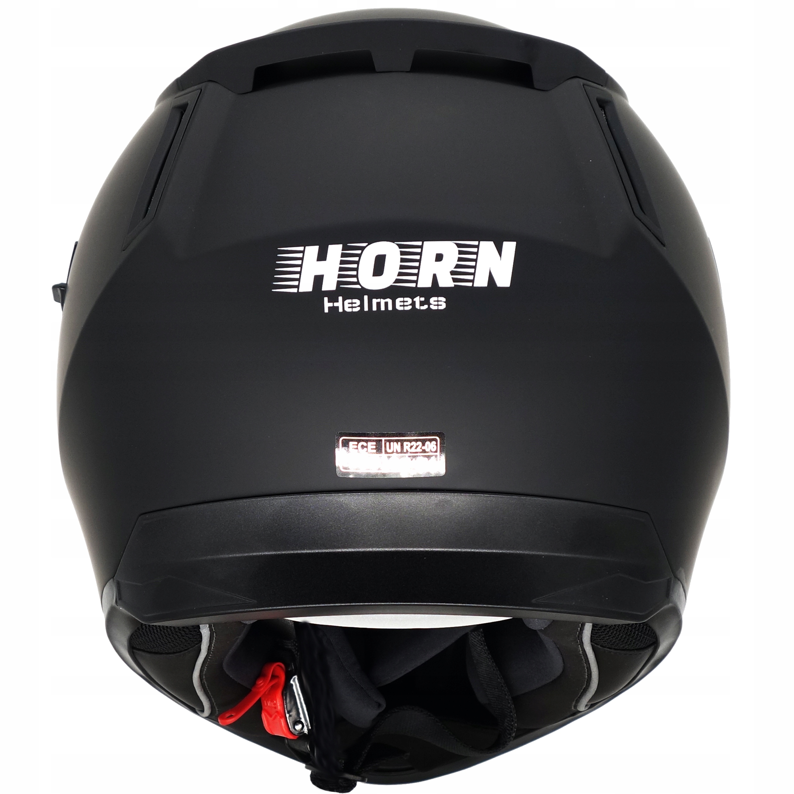 KASK MOTOCYKLOWY HORN CZARNA SZYBA I BEZBARWNA PRZYGOTOWANY POD INTERKOM M Waga produktu 1680 g