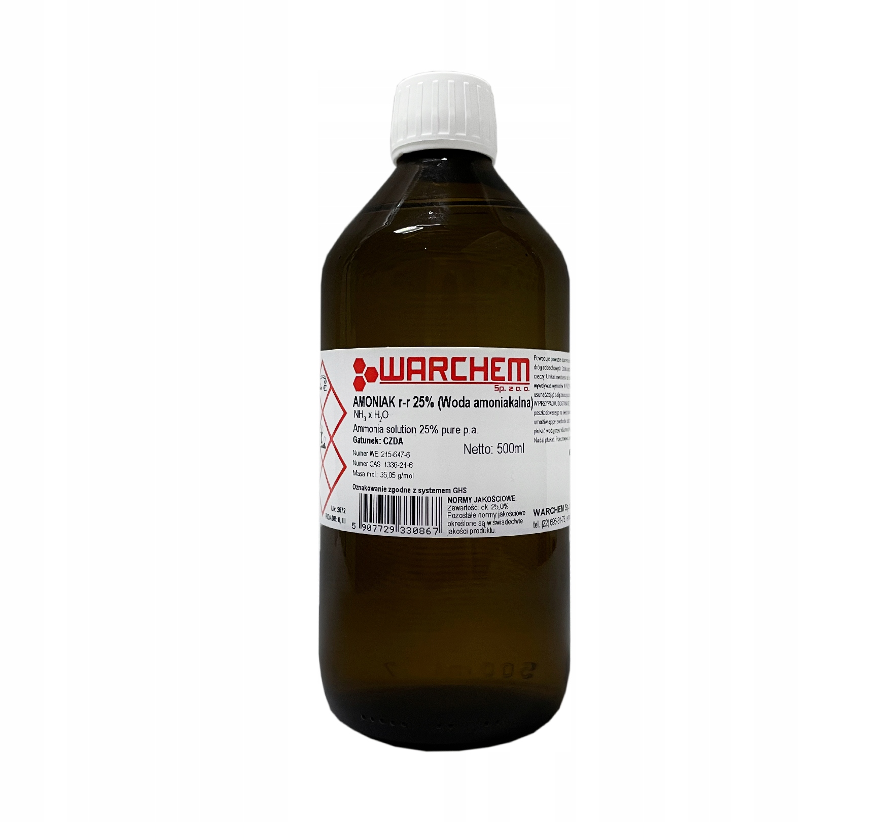 

Woda Amoniakalna 25% czysty do analiz 500ml