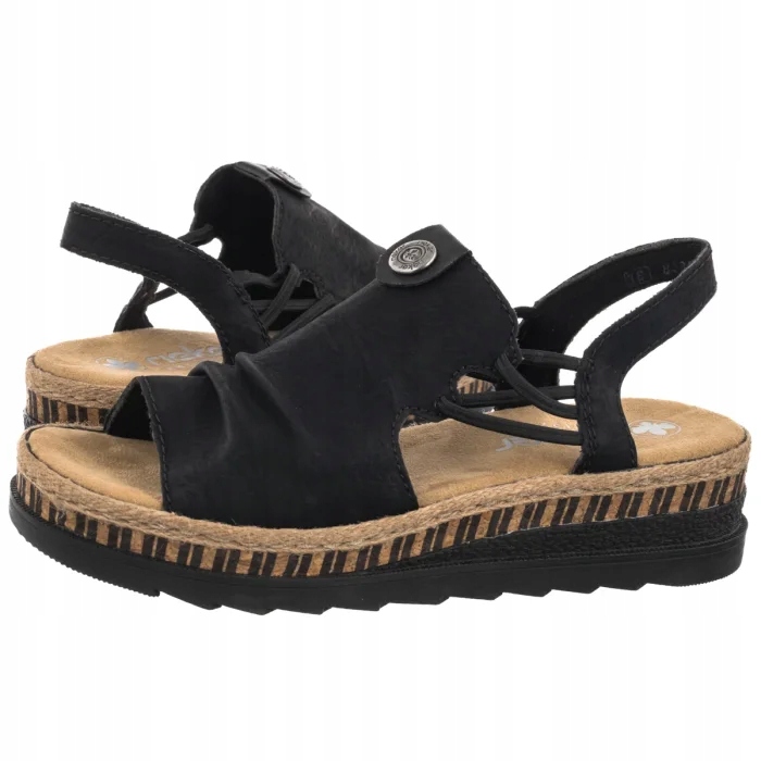Dámské kožené sandály Rieker černé V7972-00 černé