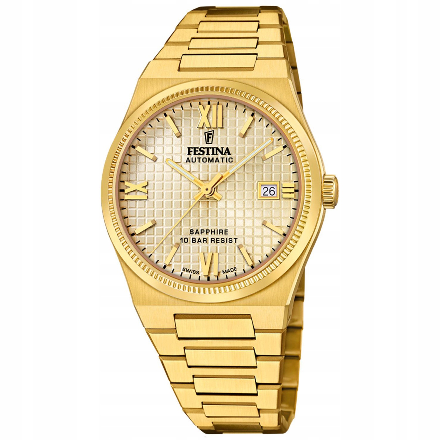 Pánské Hodinky Festina F20032-2 zlatý náramek