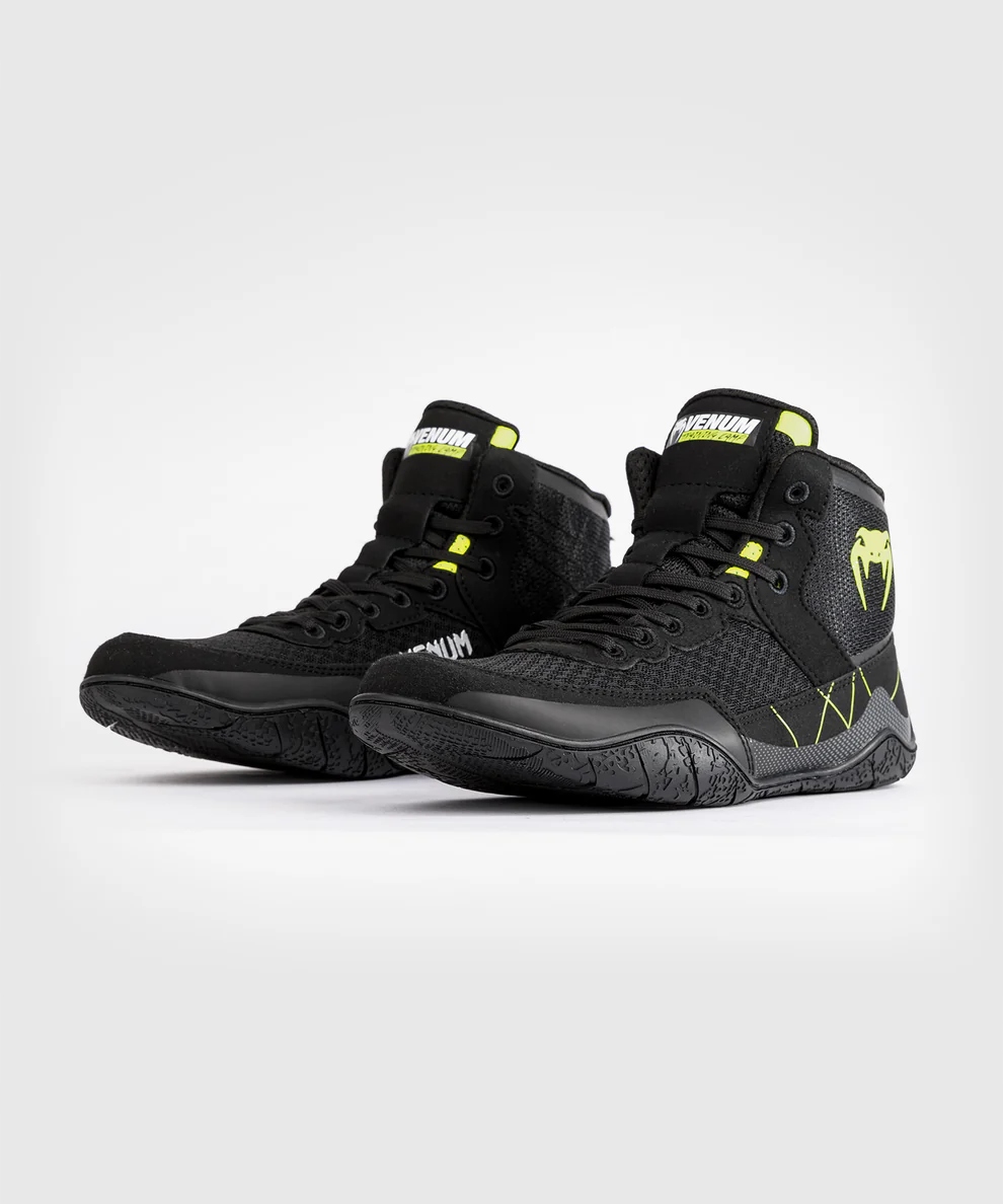 Venum Zápasnické boty Training Camp 4.0 Black/Neon Green 42.5