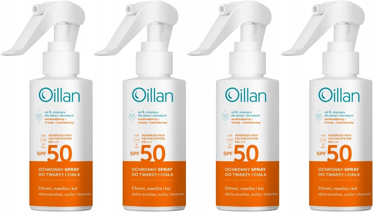 Oillan Sun Spray Ochronny SPF50+ Dla Dzieci I Dorosłych 125ml