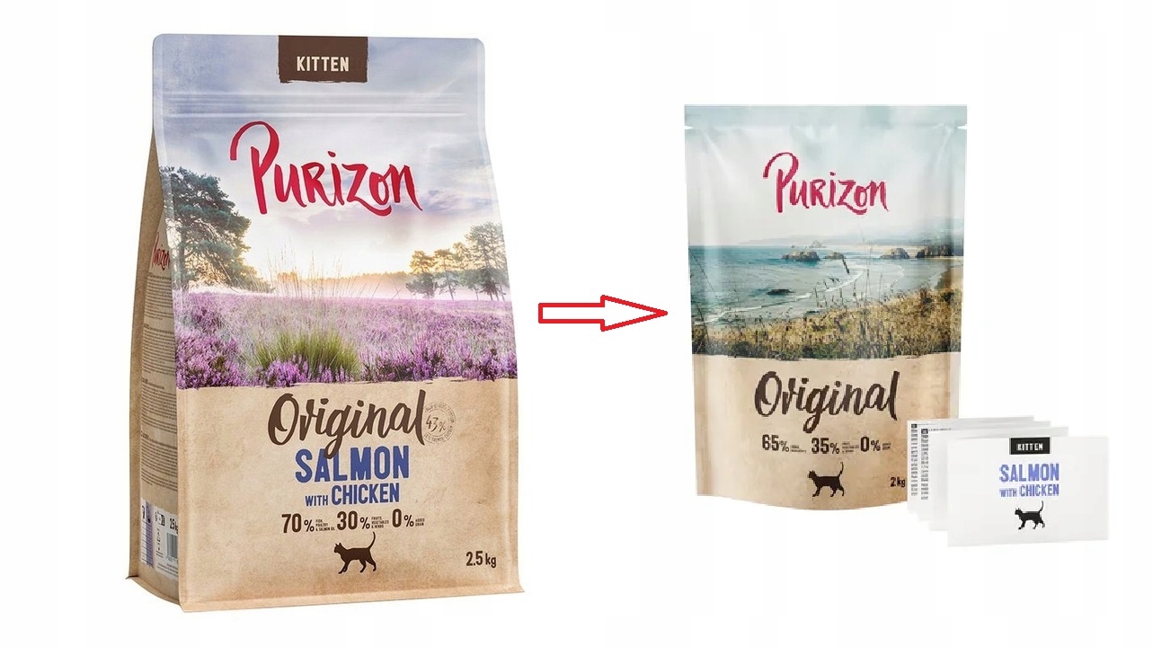Purizon Kitten bezzbożowa sucha karma łosoś kurczak 2kg dla Kociąt