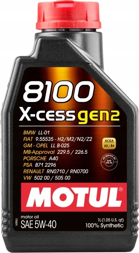 Motul 8100 X-cess 5w40 GEN2 1L A3/B4 502 505 229.5 0710 LL-01 A40 olej