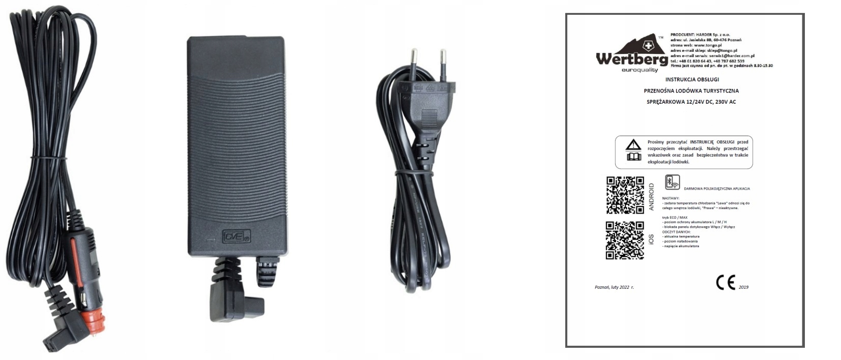 55L lodówka zamrażarka -20°C 12V/24V|230V BT bluetooth samochodowa + kółka Głębokość produktu 69 cm