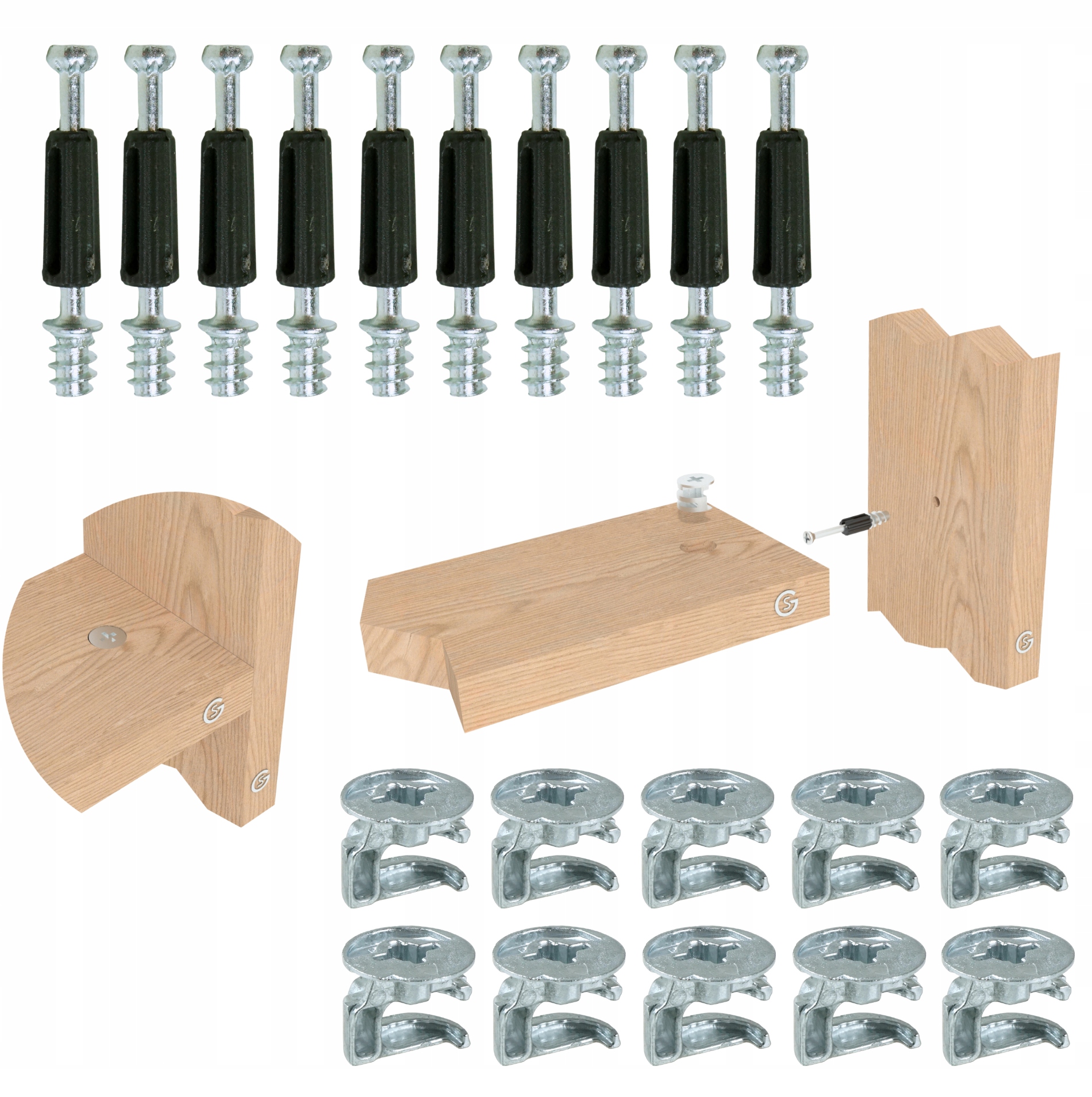 1000 Kpl Excentrický nábytkový konektor s háčikom Euro 34, upevňovací tŕň