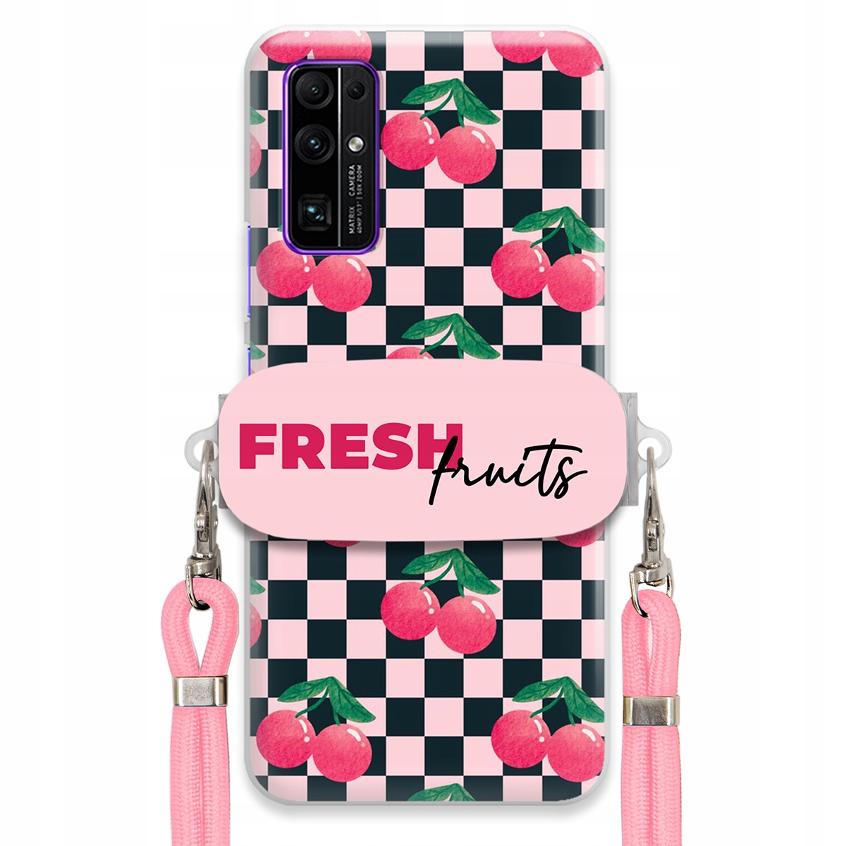 Puzdro pre Huawei Honor 30 Crossbody vodítko držiak šachovnice Fresh Fruits