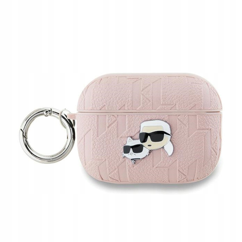 Karl Lagerfeld Monogram Karl & Choupette Head Pouzdro pro AirPods Pro 2 (růžové)