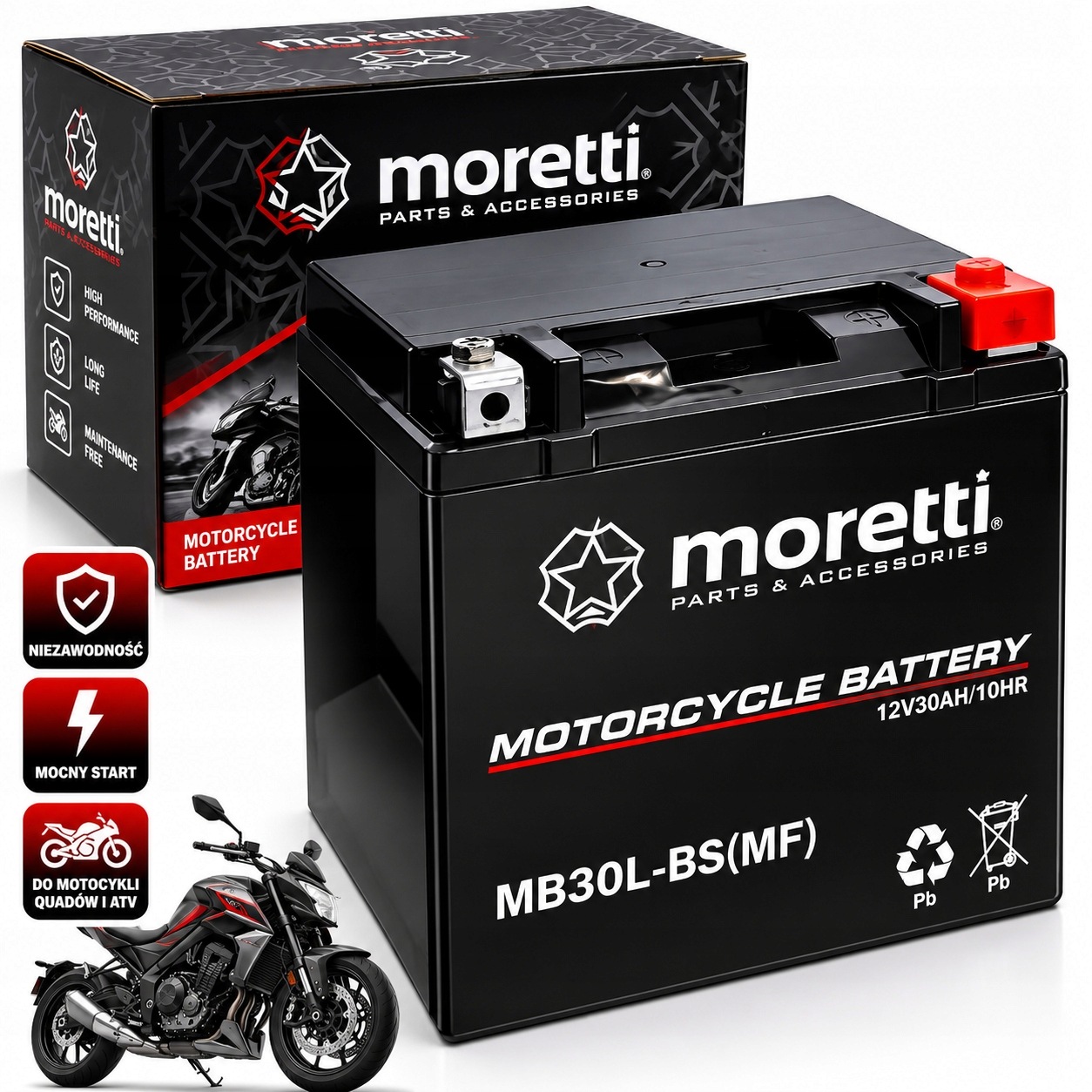 Akumulator Żelowy Agm Gel 12V 30Ah MB30L-BS Atv Quad Cf Moto 800 850 Mocny