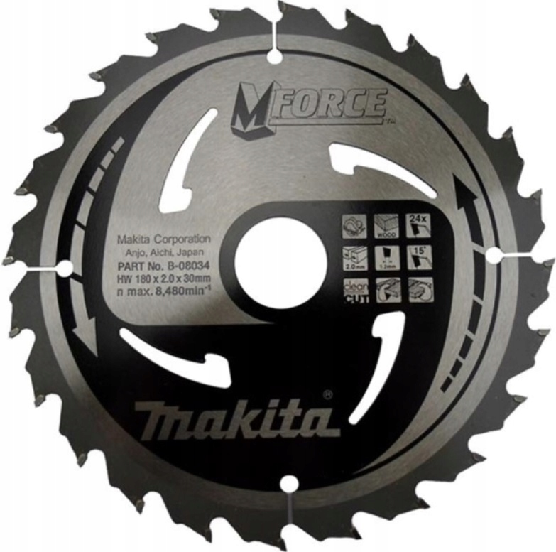 

Makita B-08034 Piła Tarcza Do Drewna 180X30mm 24z