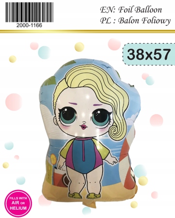 Balon Foliowy LOL Dziewczynka 38cm