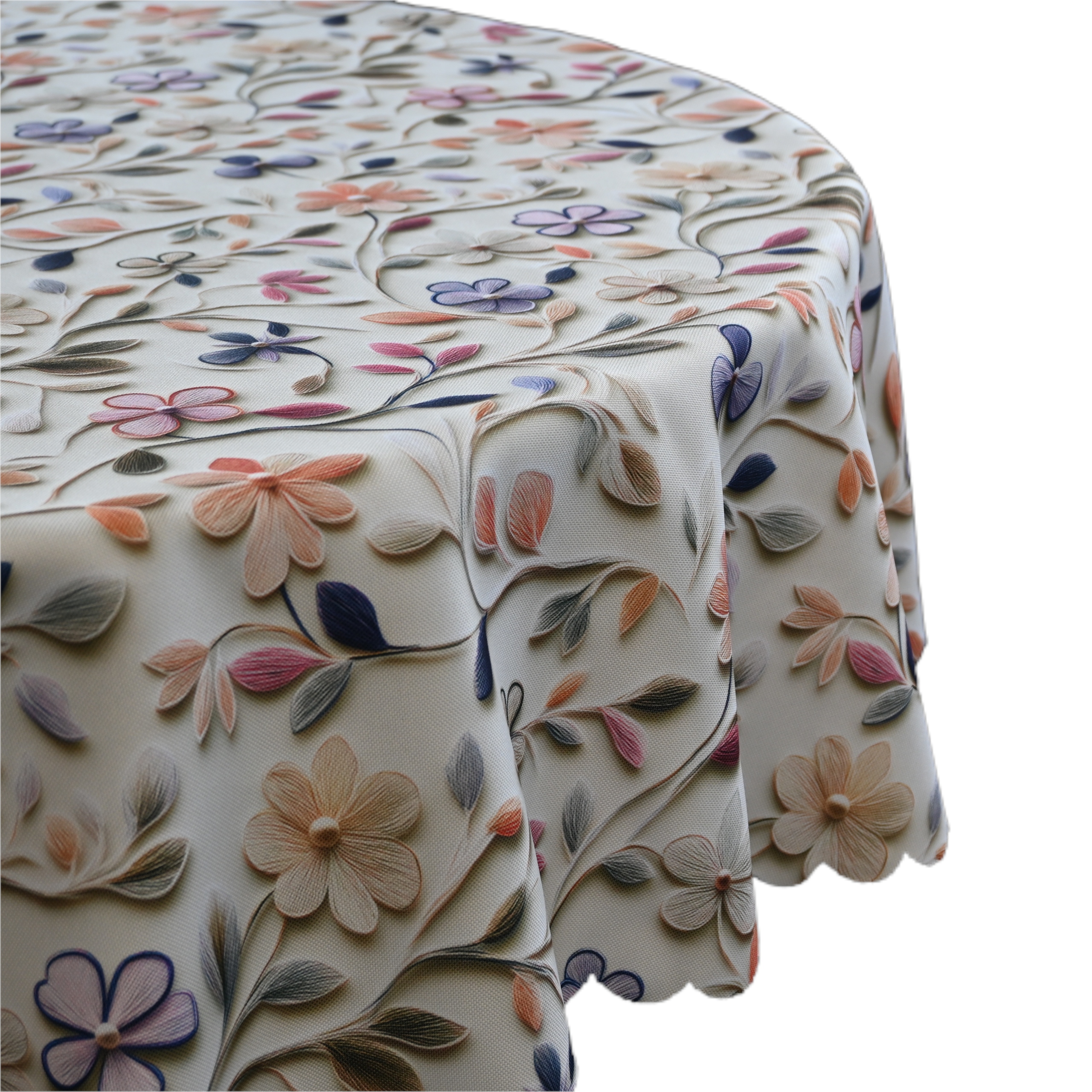 Obrus owalny plamoodporny 120x180 kwiaty na stół do salonu kuchni ogrodu