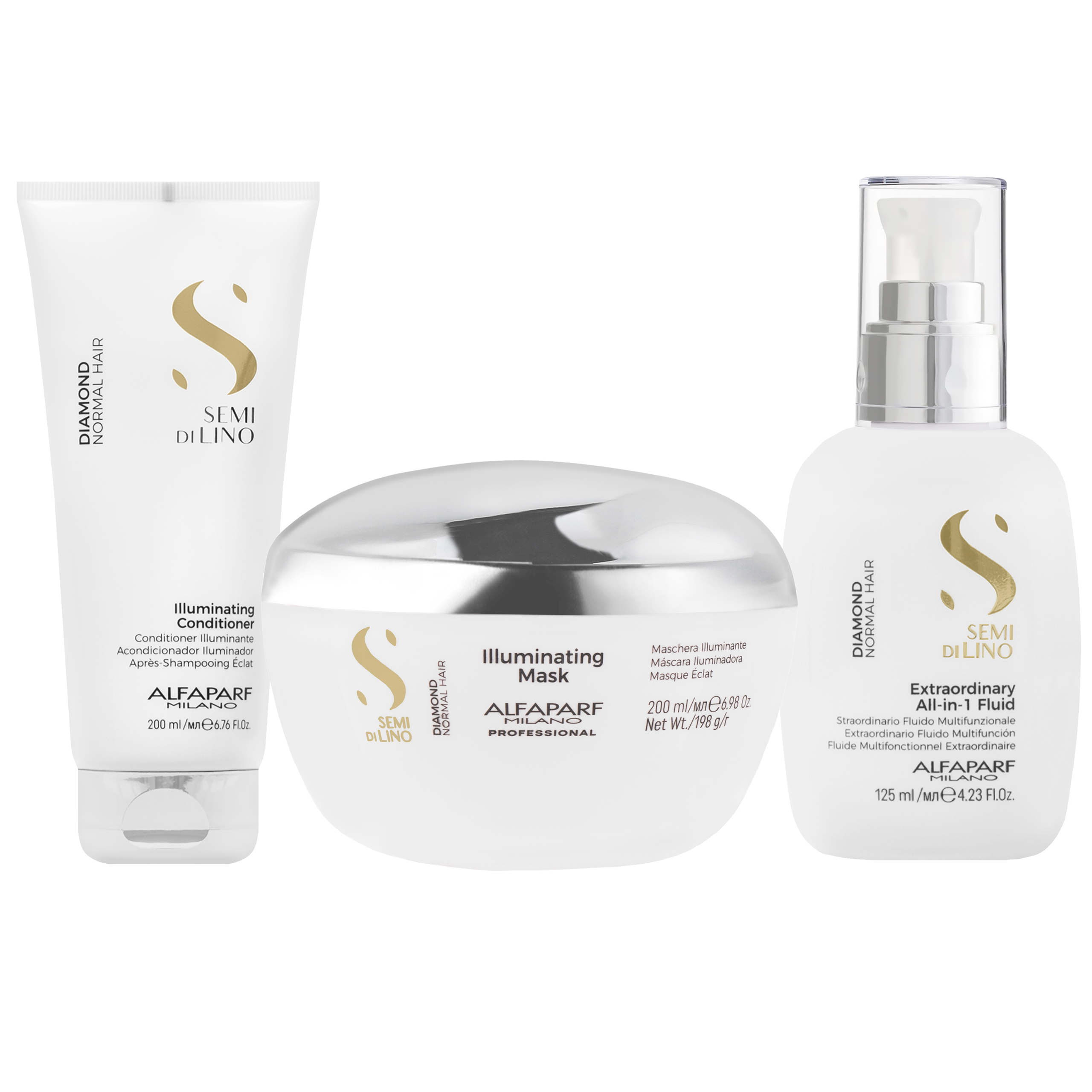 Alfaparf Diamond sada na vlasy šampon, kondicionér 2 x 200 Ml fluid 125 ml