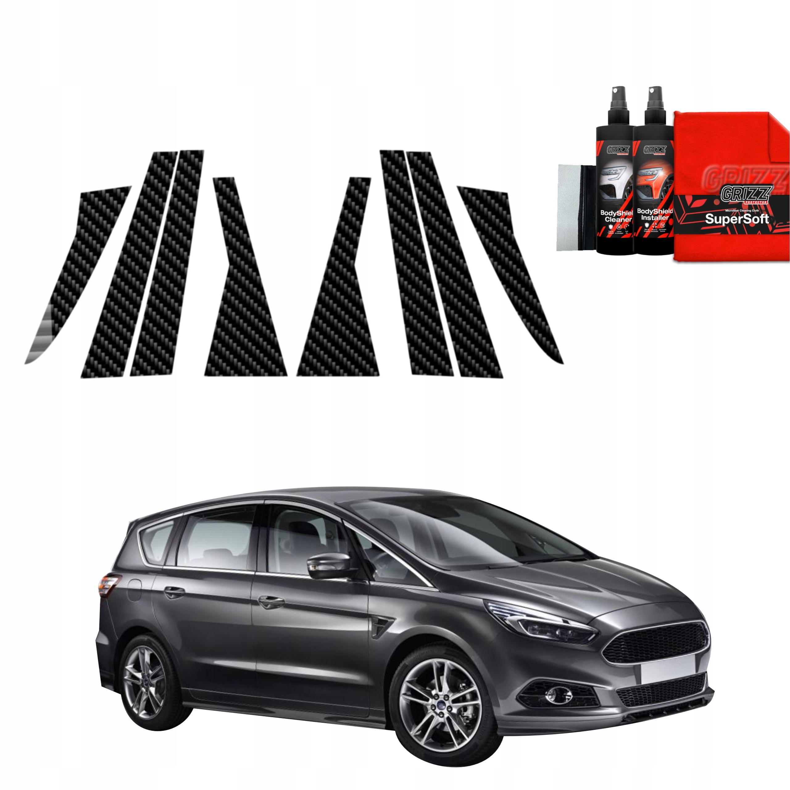 8v1 Fólie na sloupky pro Ford S-Max MK2 (2015-2019)
