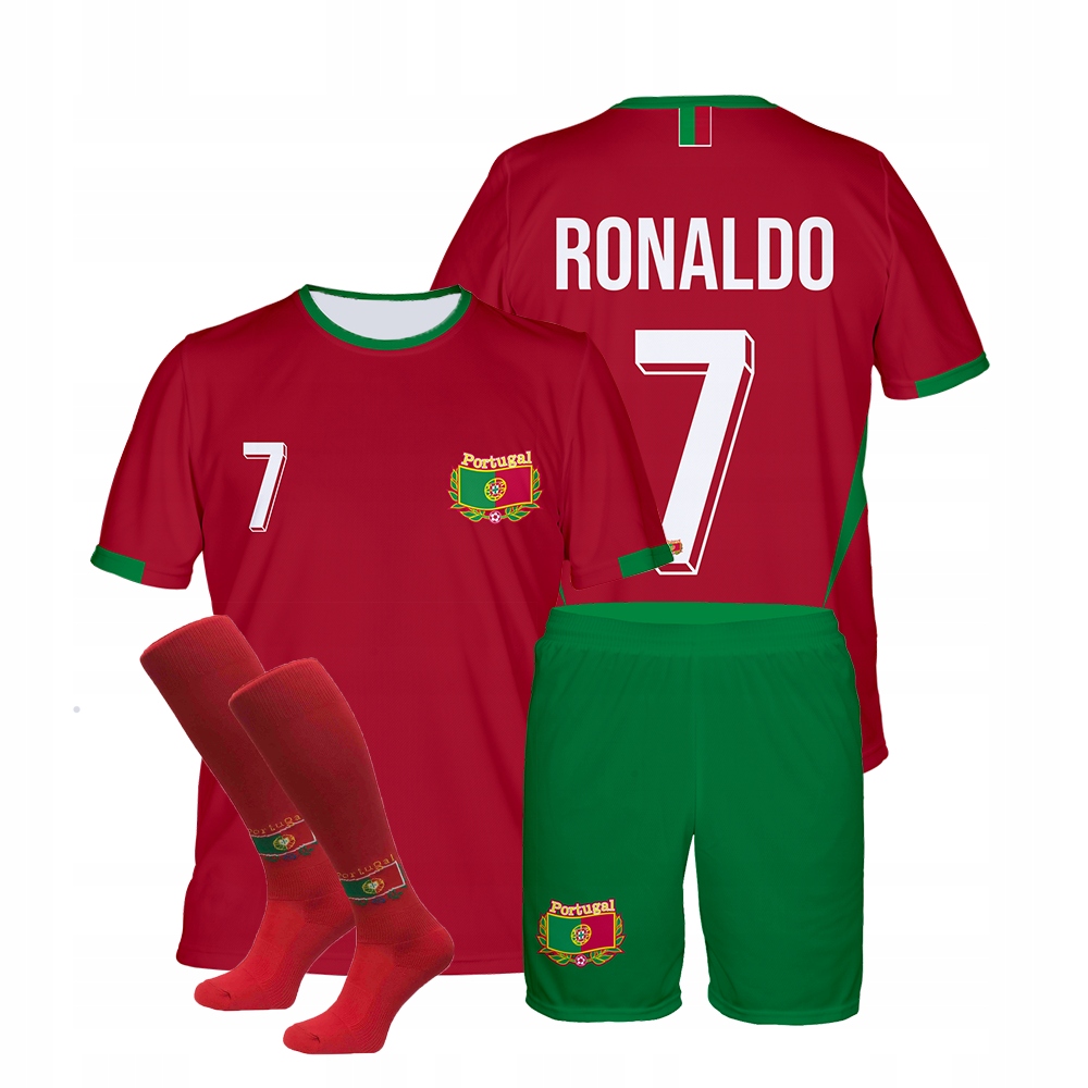 RONALDO PORTUGALIA strój komplet + getry roz. 128