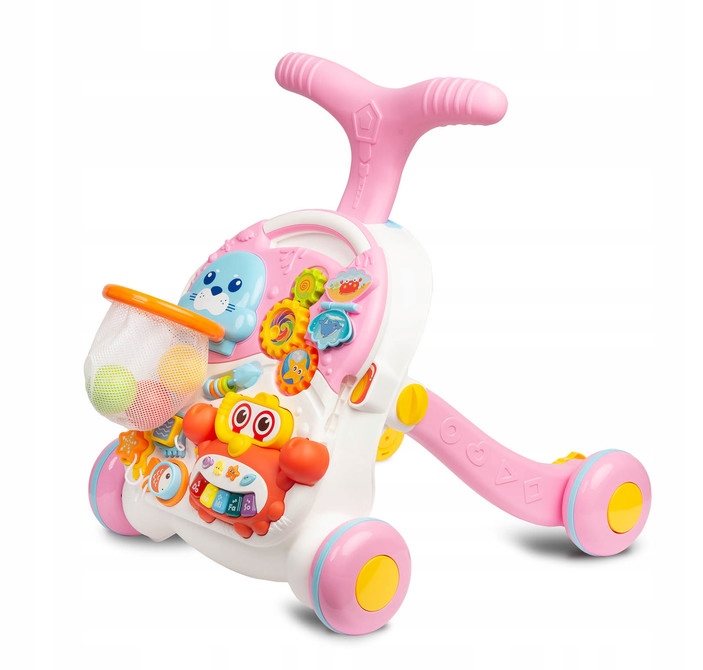 Interaktywny Pchacz Chodzik Stolik Edukacyjny 3w1 Pianinko Toyz Spark