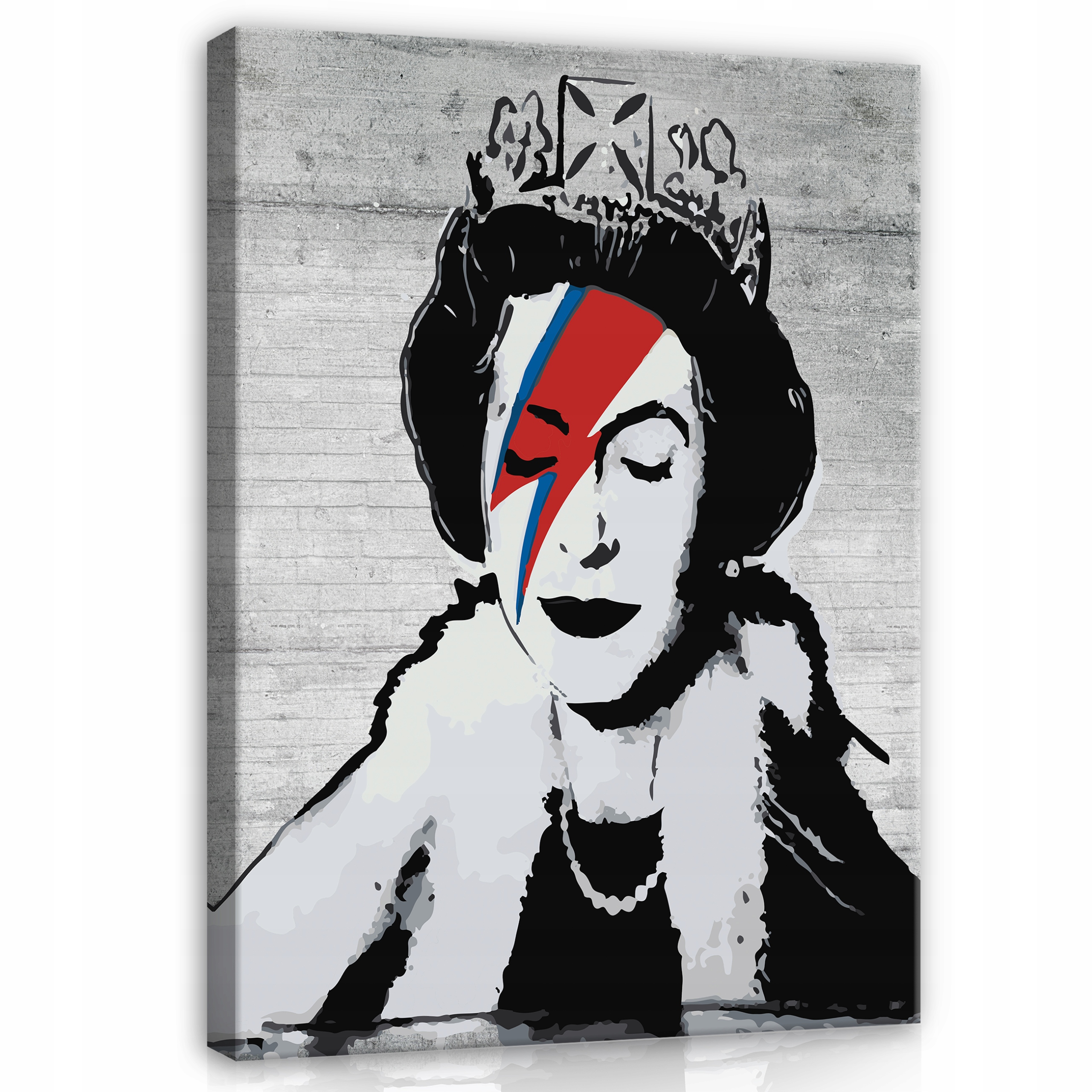 Obraz Na Plátně Banksy Žena Královna Šedá Na Plátně Stěna XXL 100x70