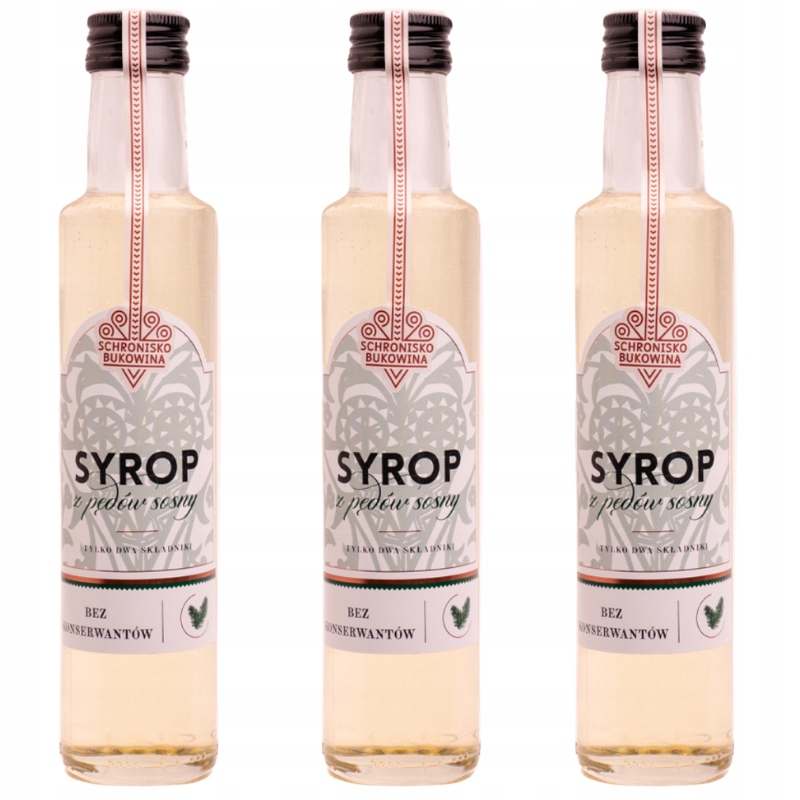 Sirup z výhonků borovice 250 ml Schronisko Bukowina přírodní složení dlouhé datum