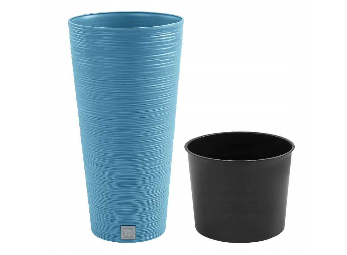 DONICZKA DONICA Okrągła WYSOKA SLIM Z WKŁADEM NIEBIESKI SKANDYNAWSKI 25cm