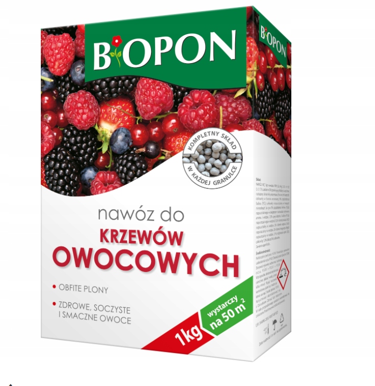 

Nawóz Do Krzewów Owocowych 1KG! Aż 50M2! Biopon