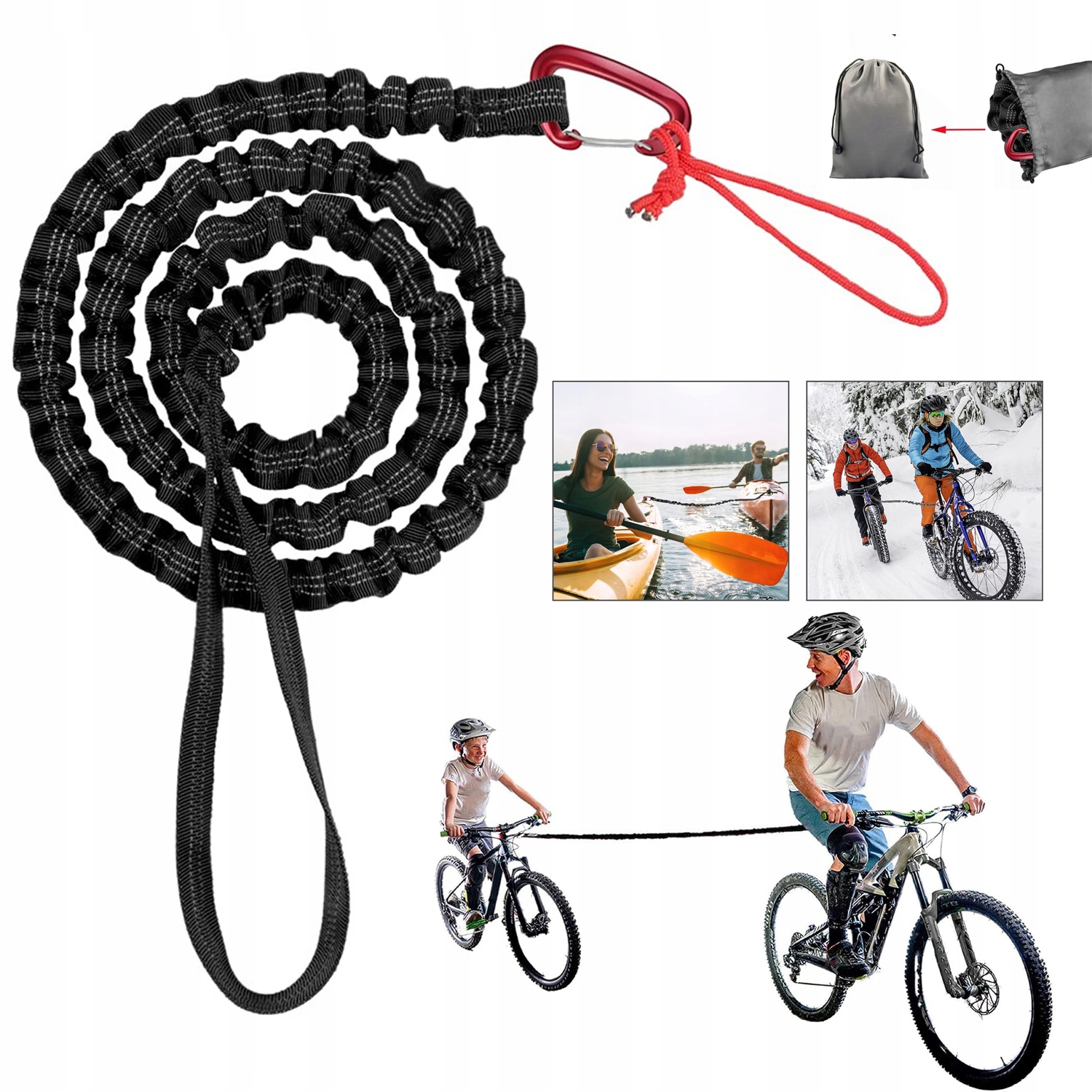 LINA HOLOWNICZA DO ROWERÓW DLA DZIECI I DOROSŁYCH, DO HOLOWANIA ROWERU