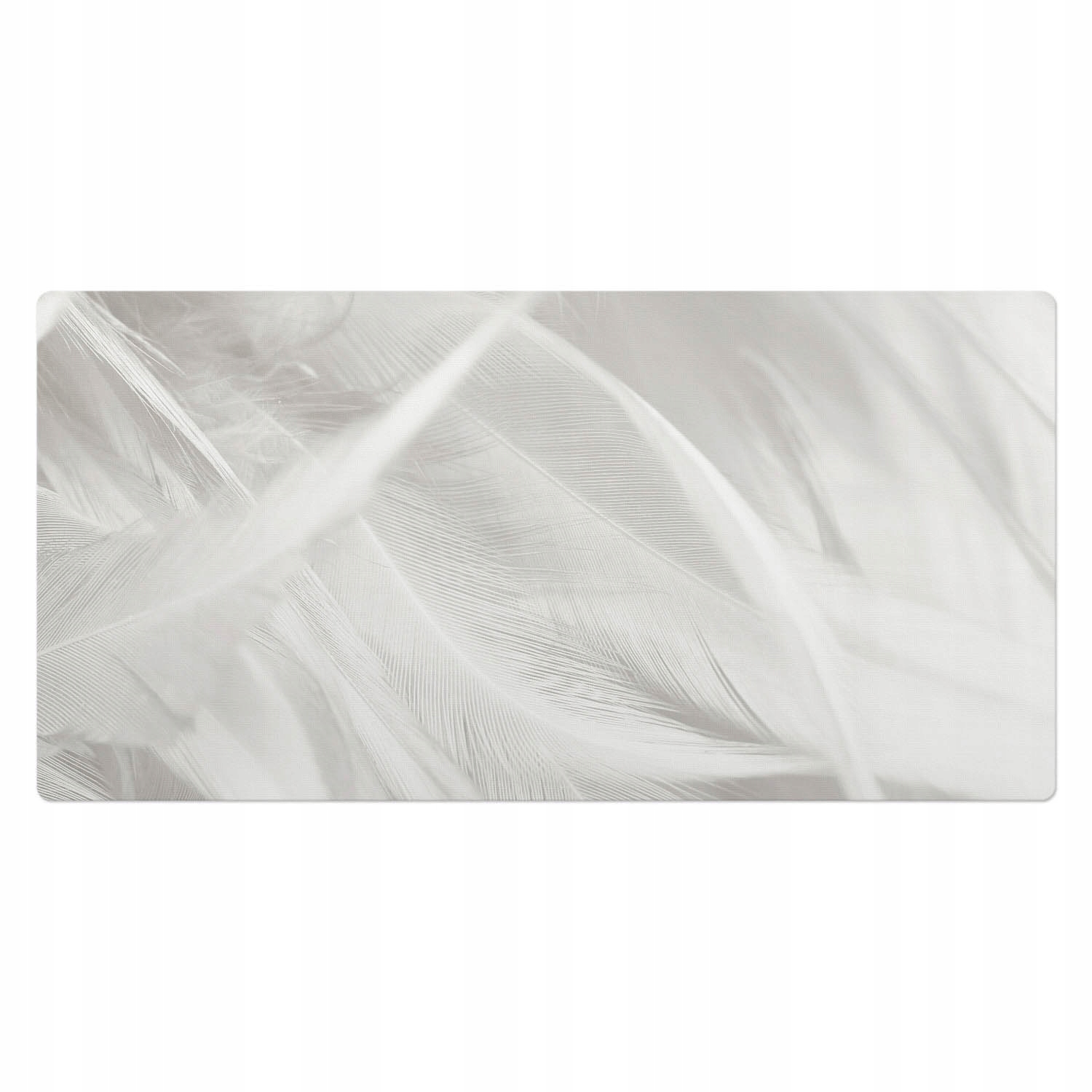 Vinylová podložka na psací stůl s grafikou Elegantní peří v pastelových odstínech 100 x 50 cm