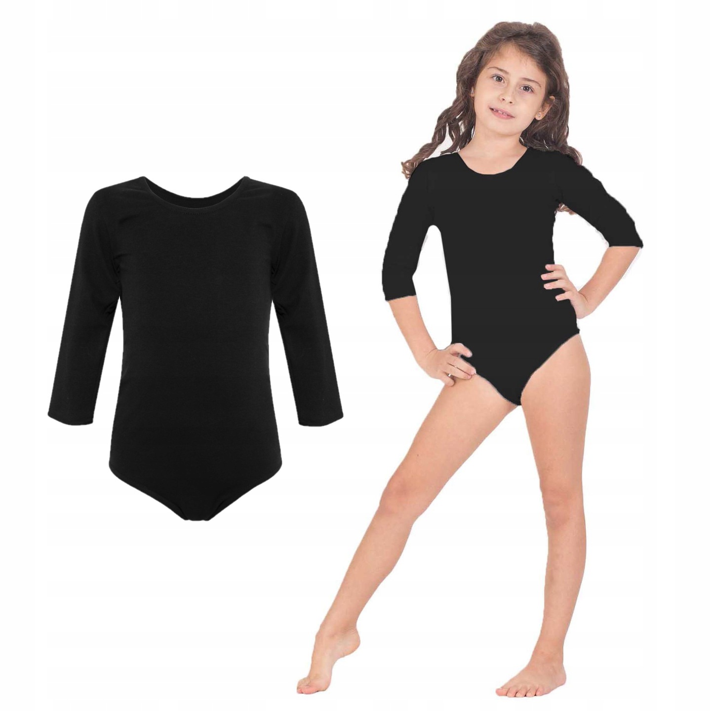 

Body Dla Baletnicy Na Występ Rytmikę 134 CM Czarny