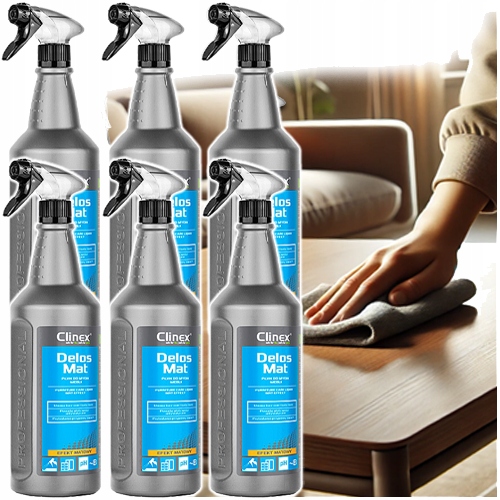 Levně Clinex Delos Mat Péče O Nábytek 1L Antistatický Odmašťovač 6 ks