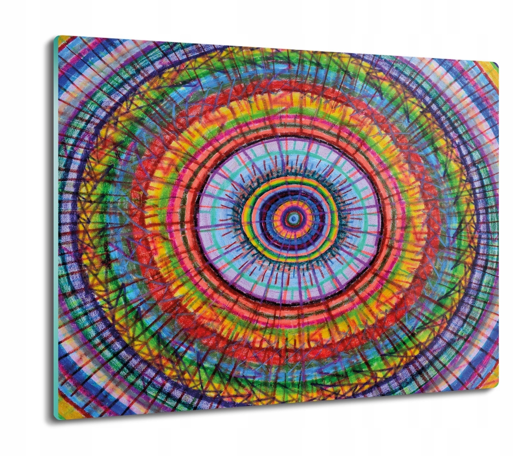 Kola mandala barvy 60x52 kuchyňská deska skleněná