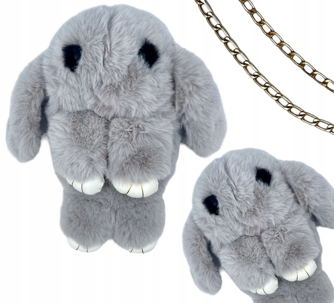 SZARA PLUSZOWA TOREBKA KRÓLICZEK KRÓLIK PLECAK 2w1 - MASKOTKA TORBA