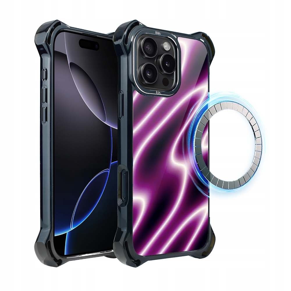 Pouzdro pro iPhone 16 Pro Max Ibizu DropGuard Ultra s MagSafe, neonová vlna