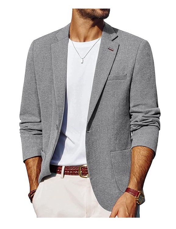 Pánská Sako Šedá L regular elegantní casual klasická na knoflík