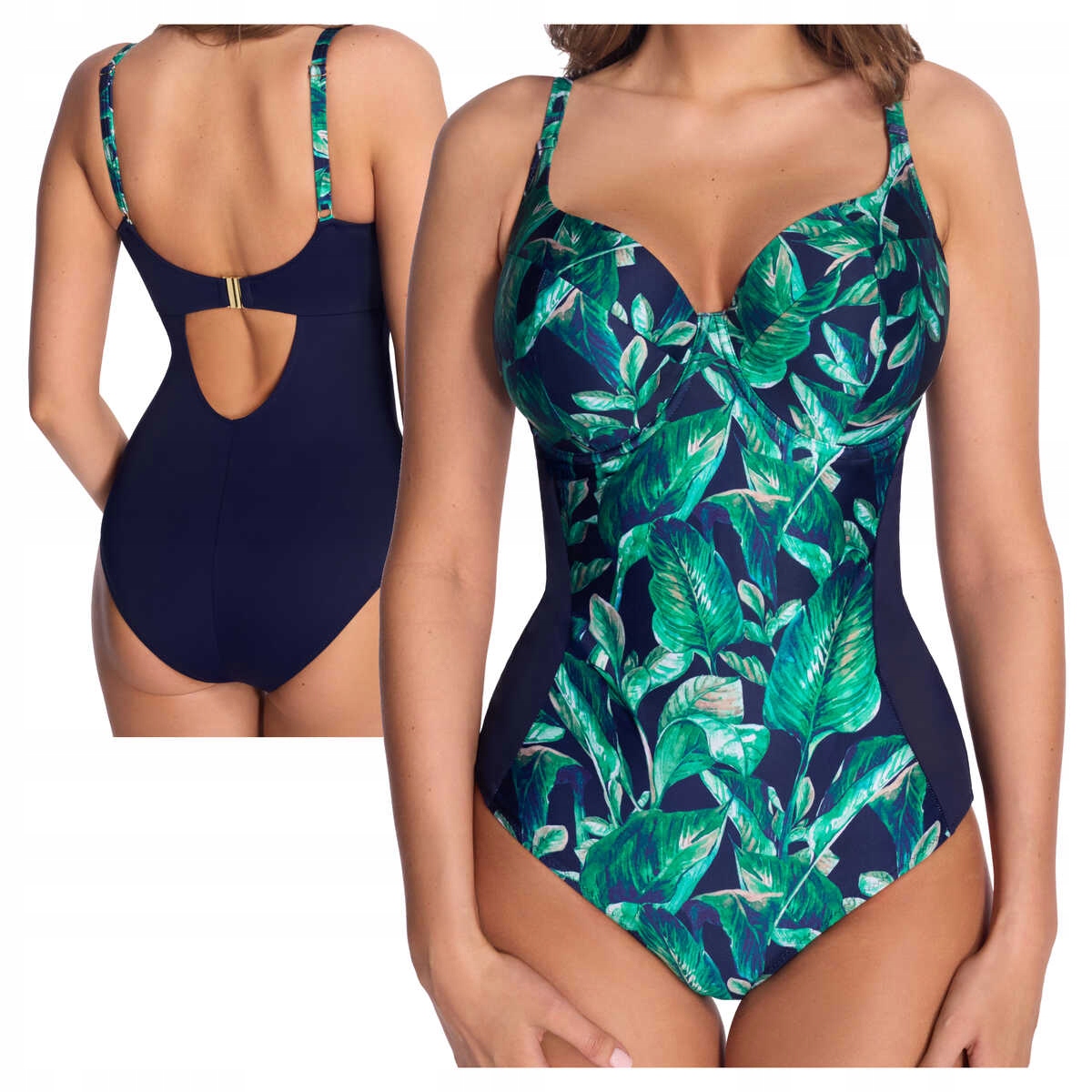 Ava Jednodílné plavky s modelovacím oblečením 66 leafine 75G