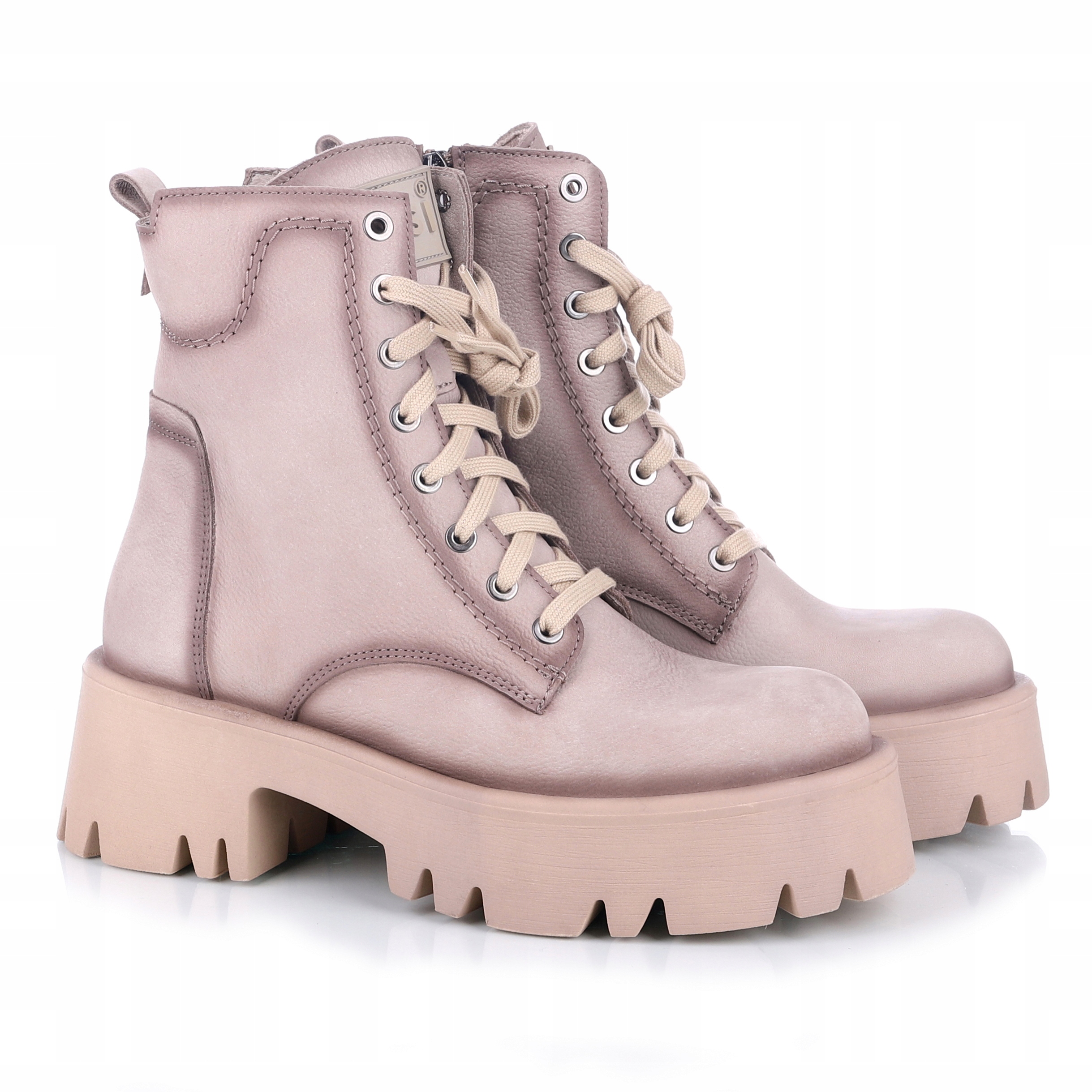 Dámské kozačky Nessi 24669 béžová 9 béžová Kůže VEL.40