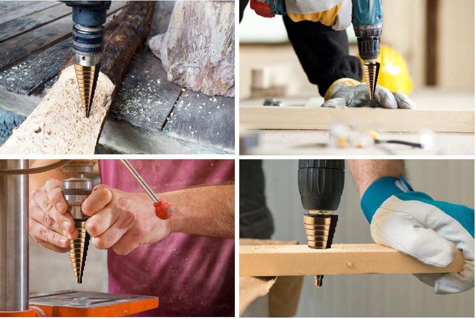 ZESTAW WIERTŁA STOPNIOWE HSS STOŻKOWE CHOINKOWE 5SZT TYTAN DO METALU + ETUI Rodzaj wiertła stożkowe